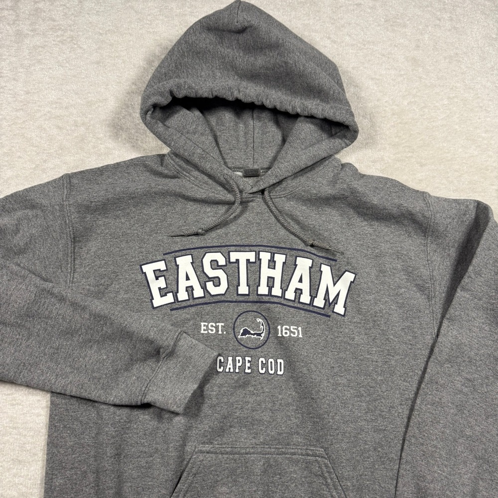 Gildan Eastham Cape‎ Cod EST 1651 Heavy Blend Gray Hoodie Sweatshirt Mens S